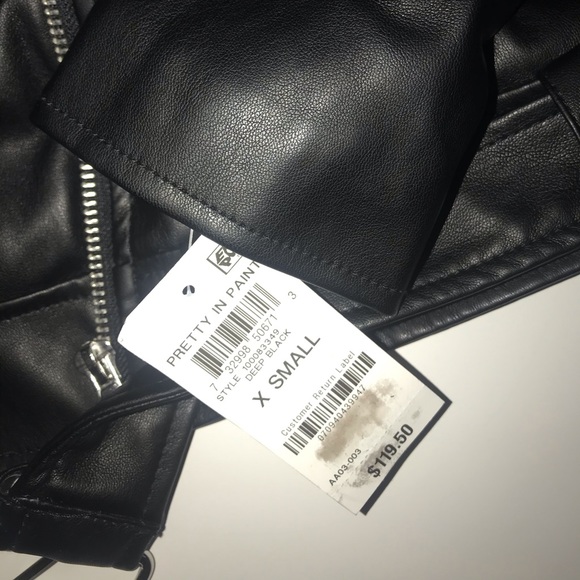 ❗️NWT❗️Bar III Deep Black Faux Leather Jacket - Picture 5 of 10